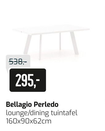 Kees Smit Bellagio Perledo lounge/dining tuintafel 160x90x62cm aanbieding