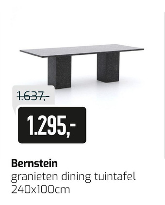 Kees Smit Bernstein granieten dining tuintafel 240x100cm aanbieding