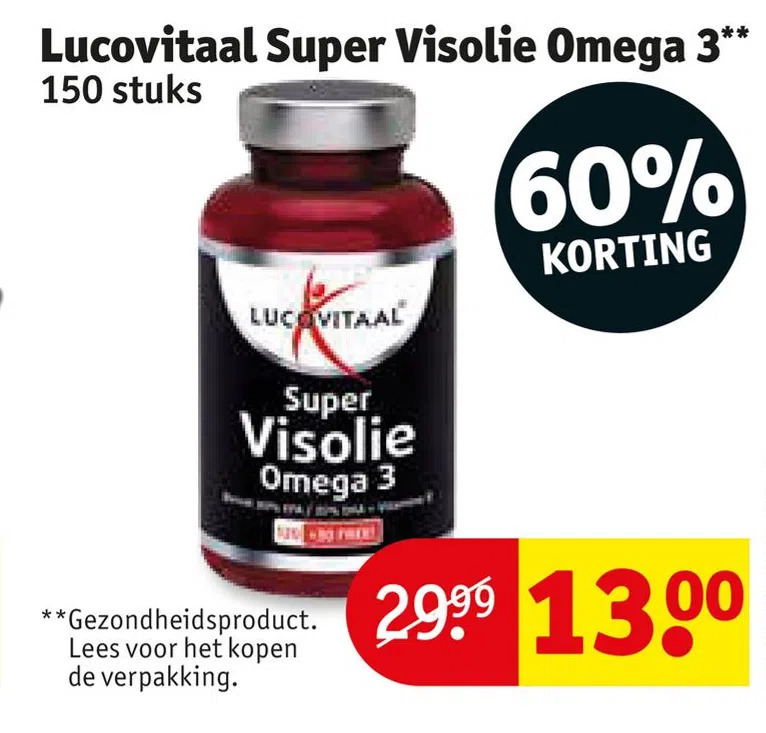 Lucovitaal super visolie omega 3 aanbieding bij Kruidvat