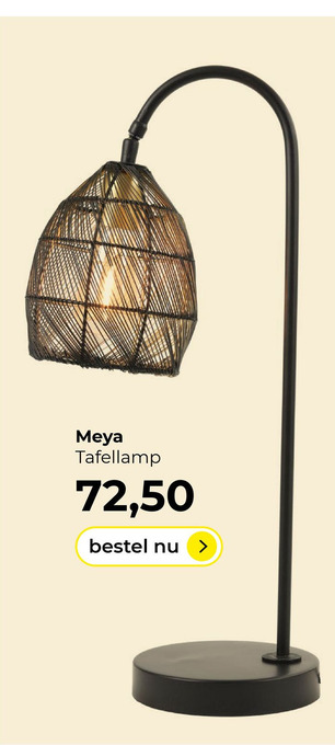 Lampidee Meya - Tafellamp 1 lichts 23x18x60 cm mat zwart/goud aanbieding