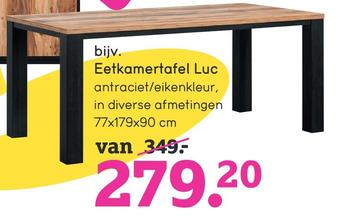 Leen Bakker Eetkamertafel Luc aanbieding