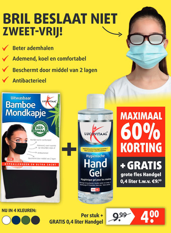 Lucovitaal Bamboe Mondkapje aanbieding