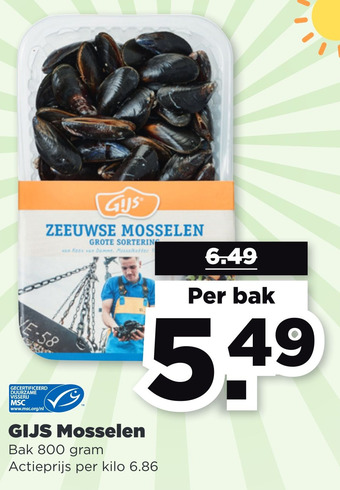 PLUS GIJS Mosselen aanbieding