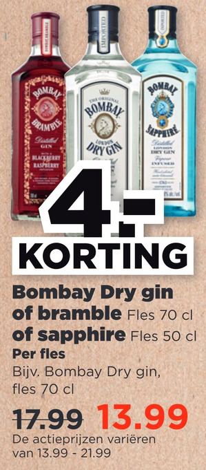 PLUS Bombay Dry gin aanbieding