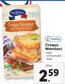 Lidl Croque monsieur aanbieding