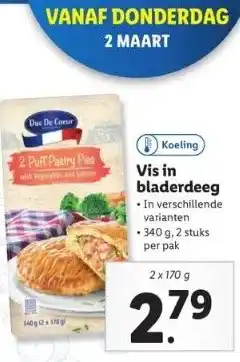 Lidl Vis in bladerdeeg aanbieding