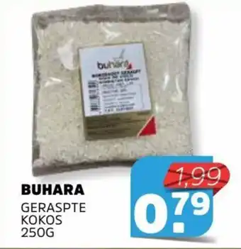 Sahan Supermarkten Buhara geraspte kokos 250g aanbieding