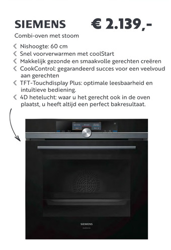 Superkeukens Siemens Combi-Oven Met Stoom aanbieding