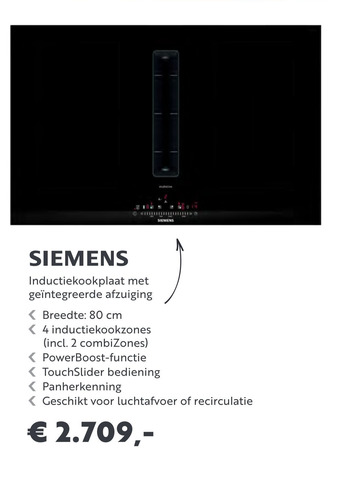 Superkeukens Siemens Inductiekookplaat Met Geïntegreerde Afzuiging aanbieding