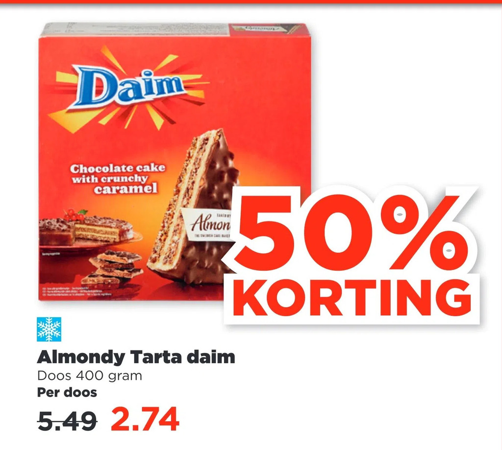 Almondy tarta daim aanbieding bij PLUS