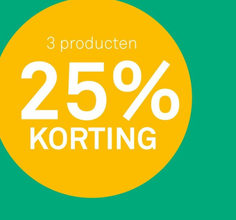 Mooi parfumerie 3 producten 25% korting aanbieding