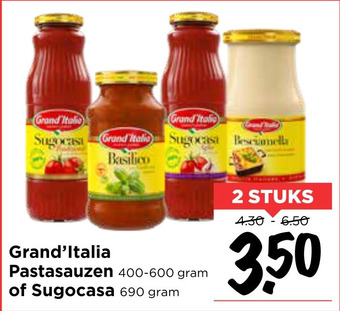 Vomar Voordeelmarkt Grand'Italia Pastasauzen of Sugocasa aanbieding