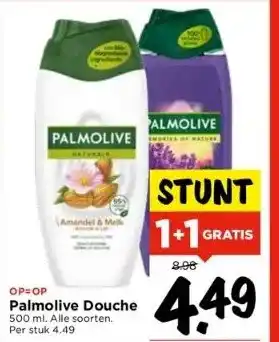 Vomar Voordeelmarkt Op=op palmolive douche 500 ml. alle soorten. per stuk 4.49 aanbieding