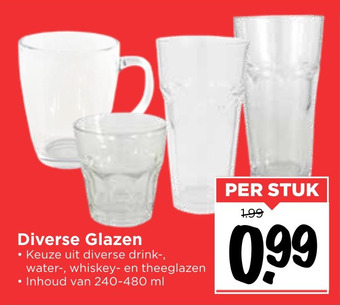 Vomar Voordeelmarkt Diverse Glazen aanbieding