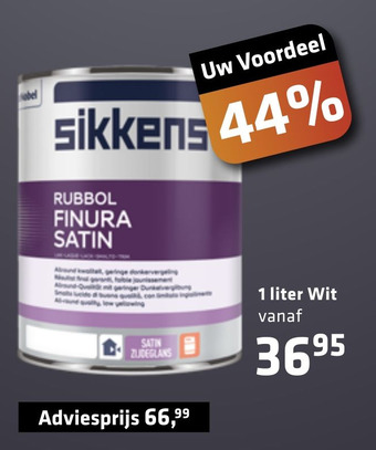 De voordeelmarkt Sikkens 1 liter Wit aanbieding