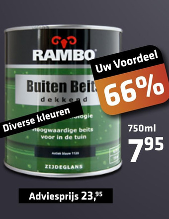 De voordeelmarkt Rambo Buiten Beits aanbieding