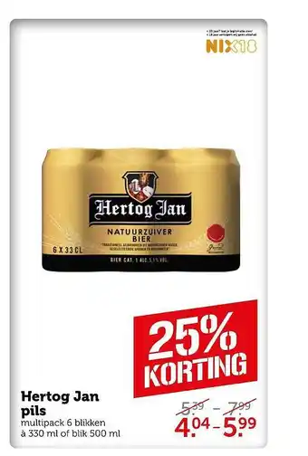 Coop Hertog jan pils aanbieding