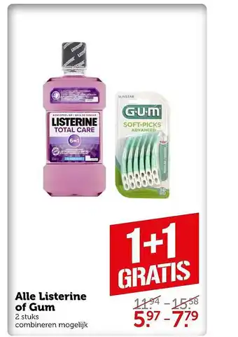 Coop Alle listerine of gum aanbieding