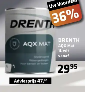 De voordeelmarkt DRENTH AQX Mat 1L wit aanbieding