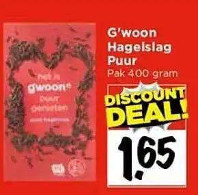 Vomar Voordeelmarkt G'woon hagelslag puur aanbieding