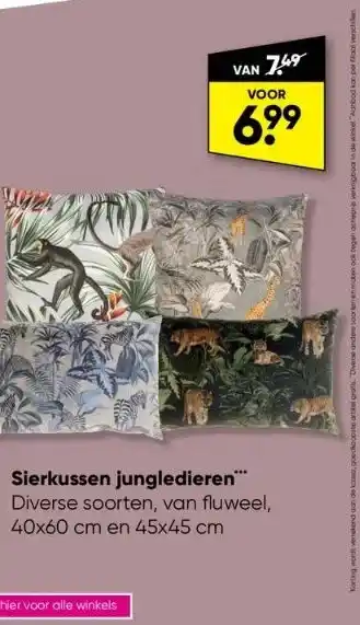 Big Bazar Sierkussen jungledieren*** aanbieding