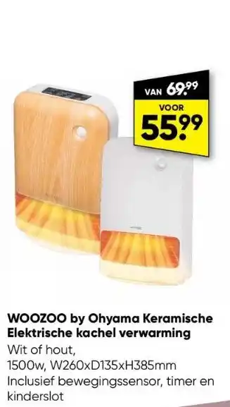 Big Bazar Woozoo by ohyama keramische elektrische kachel verwarming aanbieding