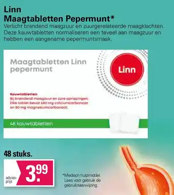 De Online Drogist Linn maagtabletten pepermunt* aanbieding