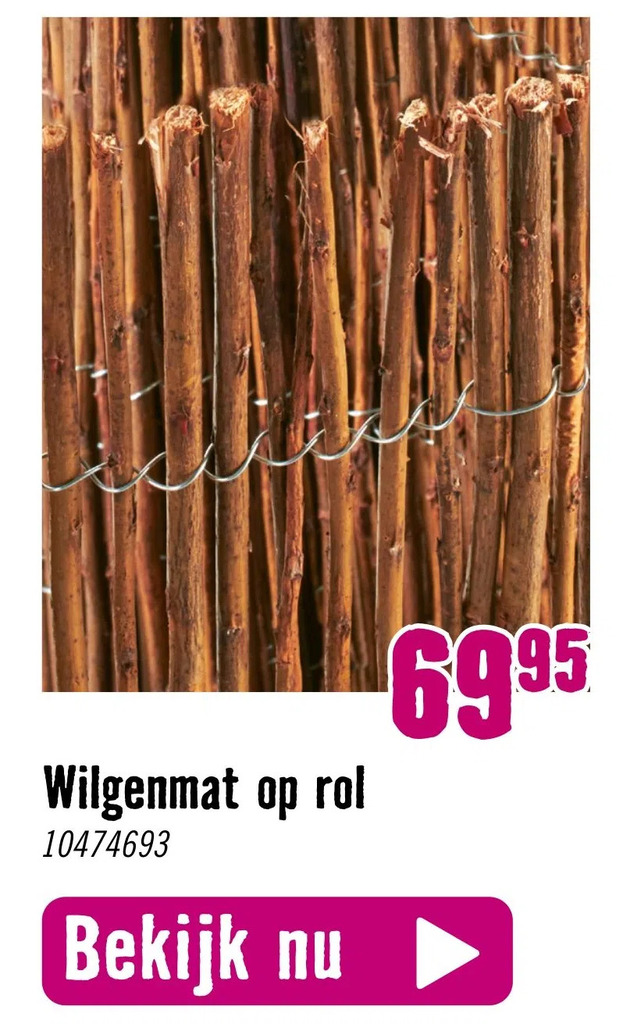 Wilgenmat 44 mm in frame 90 x 180