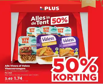 PLUS Alle vivera of valess vleesvervangers aanbieding