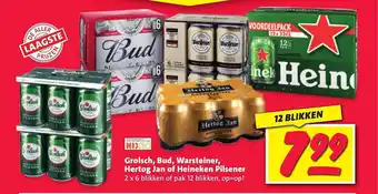 Nettorama Grolsch, bud, warsteiner, hertog jan of heineken pilsener aanbieding