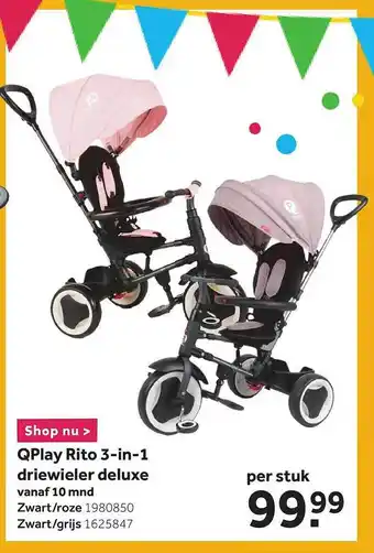 Intertoys QPlay Rito 3-in-1 Driewieler Deluxe aanbieding