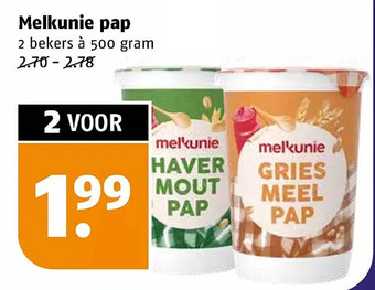 Poiesz Melkunie pap aanbieding