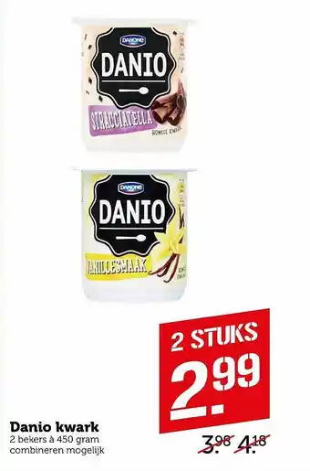 Coop Danio Kwark 450 gram aanbieding