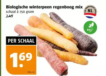 Poiesz Biologische winterpeen regenboog mix 750 gram aanbieding