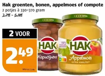 Poiesz Hak groenten, bonen, appelmoes of compote aanbieding