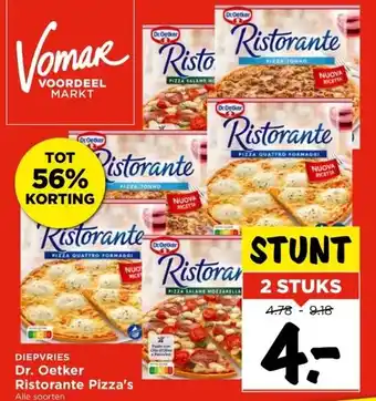 Vomar Voordeelmarkt Dr. oetker ristorante pizza's alle soorten aanbieding