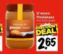 Vomar Voordeelmarkt G'woon pindakaas aanbieding