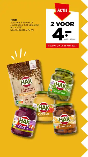 Jumbo Hak 3 potten a 370 ml of stazakken a 150-225 gram aanbieding