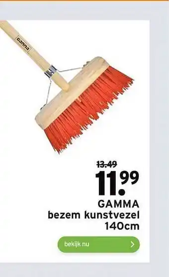 GAMMA Gamma bezem kunstvezel 140 cm aanbieding