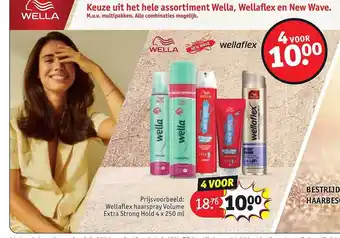 Kruidvat Wella, wellaflex en new wave assortiment aanbieding