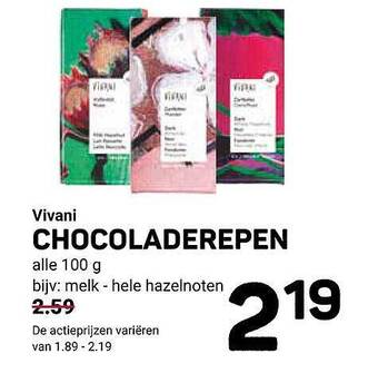 Ekoplaza Vivani chocoladerepen aanbieding