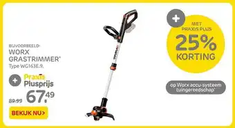 Praxis Worx grastrimmer wg163e.9. aanbieding