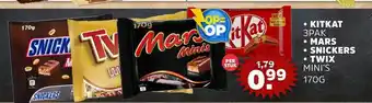 Sahan Supermarkten Kitkat 3 pak, mars, snickers, twix mini's aanbieding