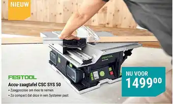 Pontmeyer Festool accu-zaagtafel csc sys 50 aanbieding