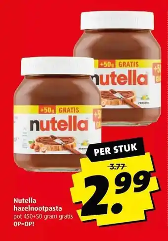 Boni Nutella hazelnootpasta aanbieding