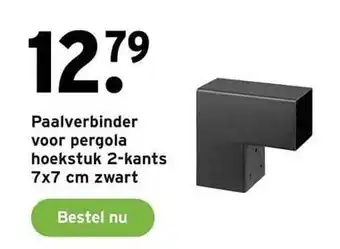 GAMMA Paalverbinder voor pergola hoekstuk 2-kants 7x7 cm zwart aanbieding