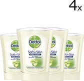 Bol.com Dettol no-touch wasgel navulling hydraterende aloë vera - 250 ml - handzeep 4 stuks aanbieding