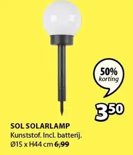 Jysk Sol solarlamp 15xh44 cm aanbieding