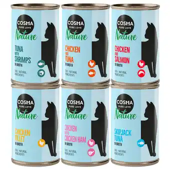 Zooplus 24x140g mix i 6 soorten cosma nature kattenvoer nat aanbieding