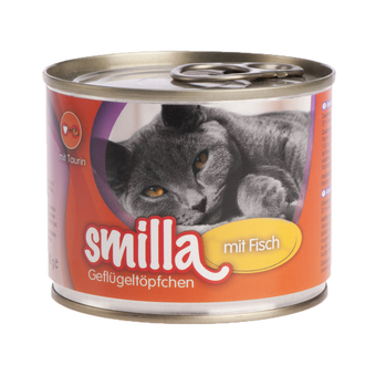 Zooplus 6x200g gevogeltepannetje mals gevogelte met vis smilla kattenvoer aanbieding